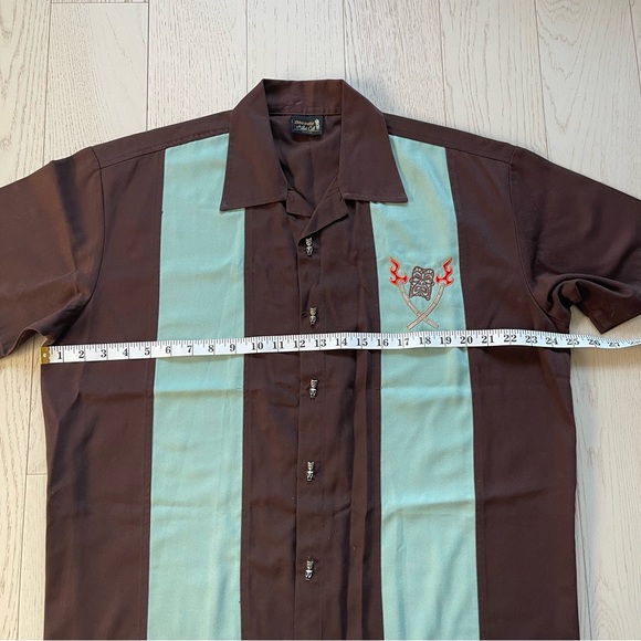 Vintage 90s Y2K steady last call mens retro tiki theme embroidered bowling shirt - Picture 6 of 13